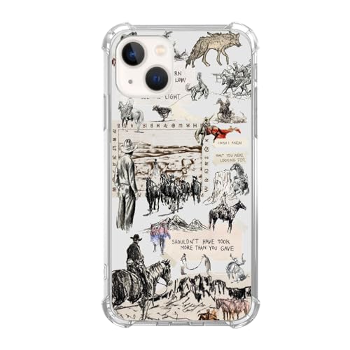 Mofreore Vintage Cowboy Hülle Kompatibel mit iPhone 15, Wild West Country Hülle für iPhone 15, Coole TPU Bumper Handyhülle Mofreore Vintage Cowboy Hülle Kompatibel mit iPhone 15, Wild West Country Hülle für iPhone 15, Coole TPU Bumper Handyhülle von Mofreore