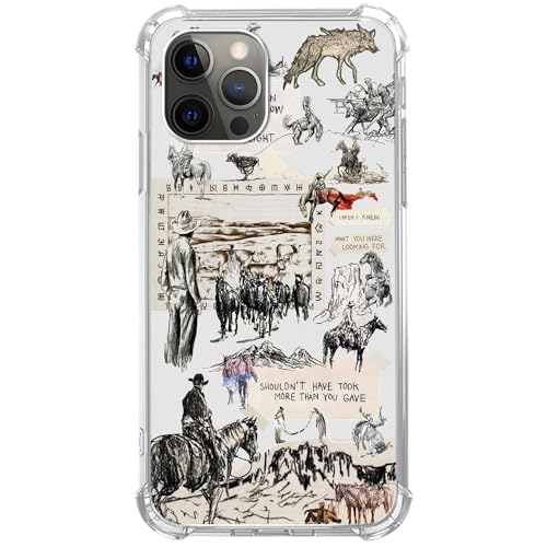 Vintage Cowboy Hülle Kompatibel mit iPhone 13 Pro Max, Wild West Country Hülle für iPhone 13 Pro Max, Cool TPU Bumper Handyhülle von Mofreore