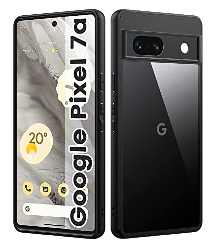 Mofurd Handyhülle für Google Pixel 7A Hülle, Hybrid 2-1 Harte PC-Rückseite und Flexibler TPU-Rand Schützende Pixel 7A Hülle, Stoßfest, Anti-Vergilbung, Bequemer-Griff (Schwarz&Transparent) von Mofurd