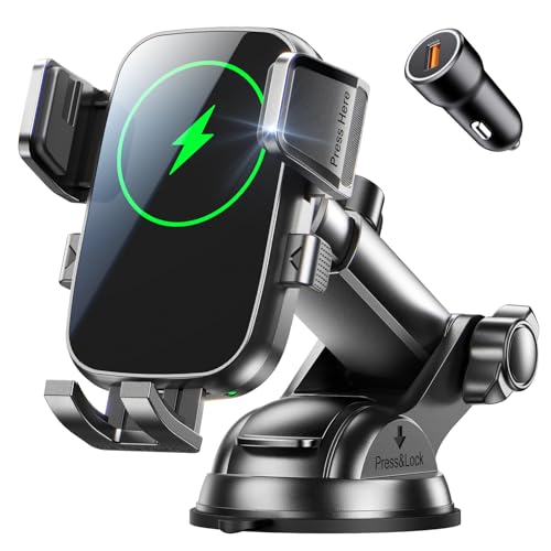 Mohard 15W Schnellladen Handyhalterung Auto mit Ladefunktion, Wireless Charger Auto Inklusive QC3.0 Autoadapter, Starke Saugkappe Induktive Ladestation Auto Kompatibel mit iPhone 16/15, Galaxy S25 Mohard 15W Schnellladen Handyhalterung Auto mit Ladefunktion, Wireless Charger Auto Inklusive QC3.0 Autoadapter, Starke Saugkappe Induktive Ladestation Auto Kompatibel mit iPhone 16/15, Galaxy S25 von Mohard