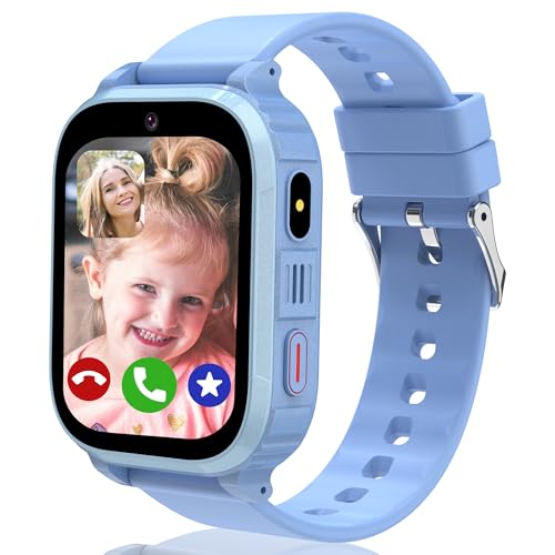 Moikmlih GPS Smartwatch Kinder mit 1,83“ HD-Bildschirm 4G Video- und Telefonanrufen, SOS, mit Echtzeitortung und Schulmodus, Ausgezeichnetes Geschenk für Jungen und Mädchen von 5 bis 14 Jahren von Moikmlih