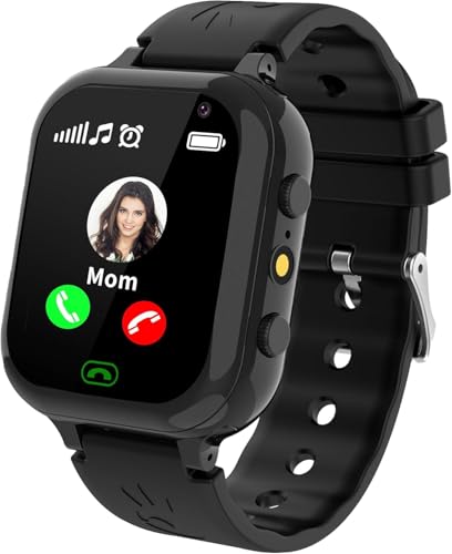 Kinder Smartwatch, Smartwatch Kinder mit Telefon SIM SMS 25 Spiel SOS Kamera Wecker Musik Schrittzähler Fackel Zähler Schreiber, Kinderuhr für Jungen Mädchen 4-12 Jahre Student Geschenk (BlACK) Kinder Smartwatch, Smartwatch Kinder mit Telefon SIM SMS 25 Spiel SOS Kamera Wecker Musik Schrittzähler Fackel Zähler Schreiber, Kinderuhr für Jungen Mädchen 4-12 Jahre Student Geschenk (BlACK) von Moikmlih