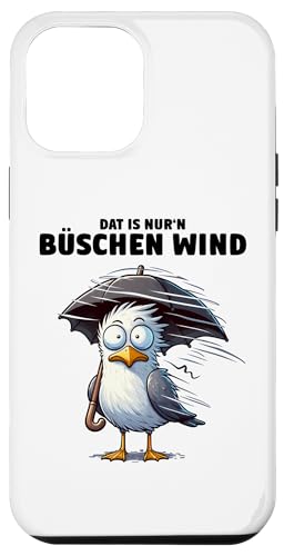 Hülle für iPhone 15 Plus Möwe Sturm Orkan Schietwetter – Dat is nur'n büschen Wind Hülle für iPhone 15 Plus Möwe Sturm Orkan Schietwetter – Dat is nur'n büschen Wind von Moin! – Waterkant Design by Media Senses