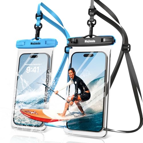 Mojimdo 8,0" Große Wasserdichte Handyhülle - IPX8 Unterwasser Handytasche | Urlaub must haves | Wasserfeste Hülle für Tauchen für iPhone 15 14 13 12 Pro Max Samsung S23 S22 (Schwarz+Blau - Große 8,0") Mojimdo 8,0" Große Wasserdichte Handyhülle - IPX8 Unterwasser Handytasche | Urlaub must haves | Wasserfeste Hülle für Tauchen für iPhone 15 14 13 12 Pro Max Samsung S23 S22 (Schwarz+Blau - Große 8,0") von Mojimdo
