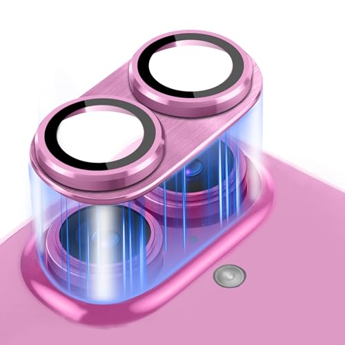 MokaZii Kameraschutz für iPhone 16/iPhone 16 Plus für Panzerglas, Kamera Schutzfolie 9H Härte, Matte Metallplatte, Blasenfrei Panzer Glas Kamera Screen Protector für iPhone 16/16 Plus Rosa von MokaZii