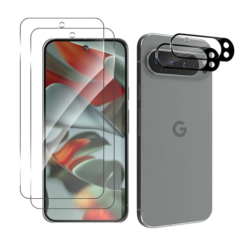 MokaZii Schutzfolie für Google Pixel 9 Pro XL Panzerglas, 2 Stück Panzer Schutz Glas Folie + 2 Stück Kameraschutz, 9H Härte Folie, [9H Härte] [Ultra-klar],Anti-Kratzer Panzerfolie für Pixel 9 Pro XL von MokaZii