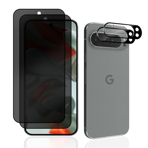 MokaZii Privacy Schutzfolie für Google Pixel 9 Pro XL Panzerglas, [2+2 Stück] Panzer Schutz Glas Folie + Kameraschutz Panzerfolie, 9H Kratzfest Anti-Spy Sichtschutzfolie für Google Pixel 9 Pro XL von MokaZii