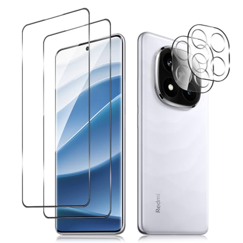 MokaZii Schutzfolie für Xiaomi Redmi Note 14 Pro Panzerglas, 2 Stück Panzer Schutz Glas Folie + 2 Stück Kameraschutz, 9H Härte Folie, [9H Härte], Anti-Kratzer Panzerfolie für Redmi Note 14 Pro von MokaZii