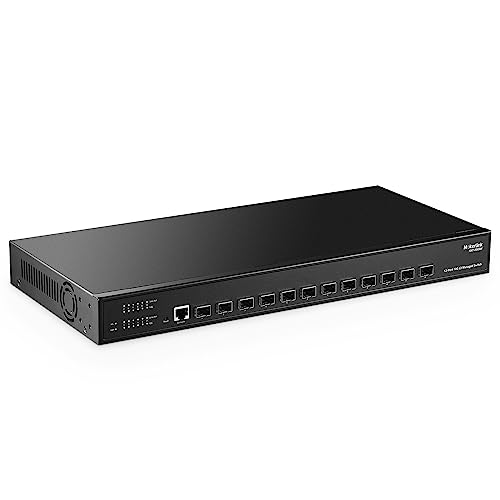 MokerLink 12 Port 10Gbps SFP+ Managed Switch, unterstützt 1G SFP und 10G SFP+, 240Gbps Bandbreite L3 Managed Fiber Switch von MokerLink