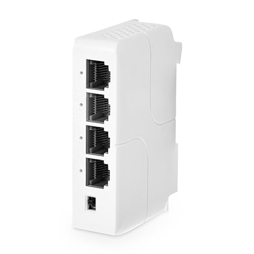 MokerLink 4 Port PoE Extender, IEEE 802.3 af/at PoE Repeater, 100 Mbit/s, 1 PoE Eingang, 3 PoE Ausgänge, POE Passthrough Switch für Wand und Din Schienenmontage von MokerLink