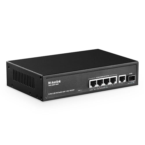 MokerLink 5 Port 2.5 Gigabit PoE Switch mit 10G SFP, 5 x 2.5G Ethernet Ports, 4 Port PoE IEEE802.3af/at, 65W, kompatibel mit 10/100/1000Mbps, Unmanaged Fanless Wall Mountable Network Switch MokerLink 5 Port 2.5 Gigabit PoE Switch mit 10G SFP, 5 x 2.5G Ethernet Ports, 4 Port PoE IEEE802.3af/at, 65W, kompatibel mit 10/100/1000Mbps, Unmanaged Fanless Wall Mountable Network Switch von MokerLink
