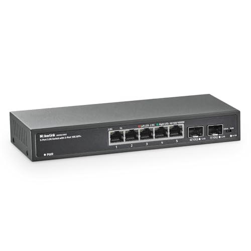 MokerLink 5 Port 2.5Gigabit Ethernet Switch mit 2x10G SFP Slot, 5 x 2.5G Base-T Ports, VLAN Isolierung, Metall Unmanaged Fanless Small Network Switch MokerLink 5 Port 2.5Gigabit Ethernet Switch mit 2x10G SFP Slot, 5 x 2.5G Base-T Ports, VLAN Isolierung, Metall Unmanaged Fanless Small Network Switch von MokerLink