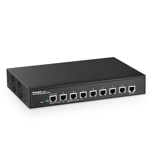 MokerLink 8 Port 10G Managed Ethernet Switch, 10G/5G/2.5G/1G Auto-Adaptive, L3 Web/CLI Managed, Metal Desktop|Rackmount Network Switch von MokerLink