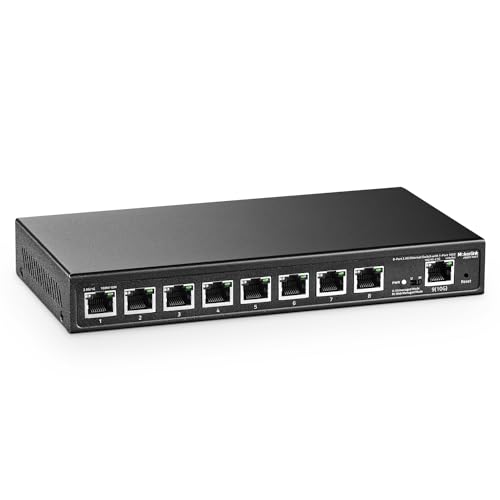 MokerLink 8 Port 2.5G Ethernet Managed Switch mit 10G Ethernet Uplink, 8 x 2.5G Base-T Ports kompatibel mit 10/100/1000Mbps, Metall Web Managed lüfterloser Netzwerk Switch von MokerLink