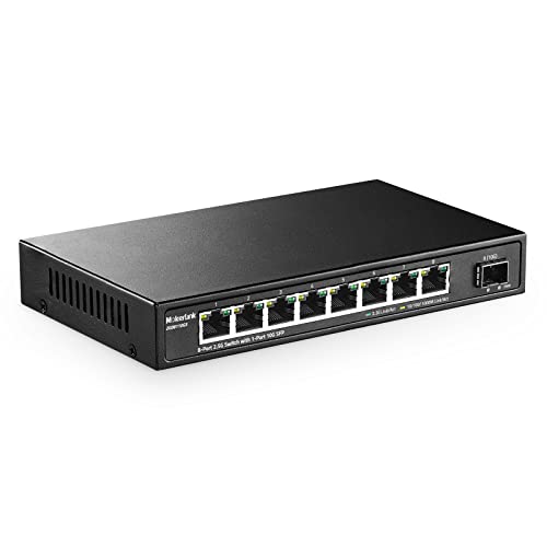 MokerLink 8 Port 2.5G Ethernet Switch mit 10G SFP, 8 x 2.5G Base-T Ports kompatibel mit 10/100/1000Mbps, Metall Unmanaged Lüfterlose Netzwerk Switch von MokerLink