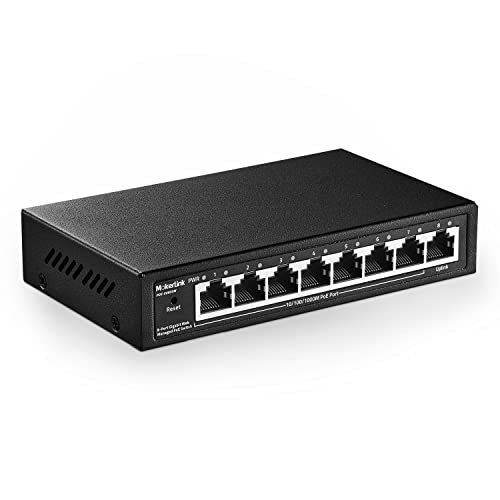 MokerLink 8 Port PoE Gigabit Managed Switch, 7 GE PoE Port, 1 GE Uplink, IEEE802.3af/at, 96W Power Supply, L2 Smart Managed, Fanless Metal Ethernet Switch von MokerLink