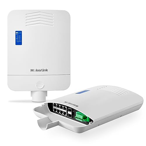 MokerLink Outdoor 10 Port Gigabit PoE Switch, 8 Gigabit PoE, 2 Gigabit SFP, 96W IEEE802.3af/at, IP65 Weatherproof Plug und Play Netzwerk Switch von MokerLink