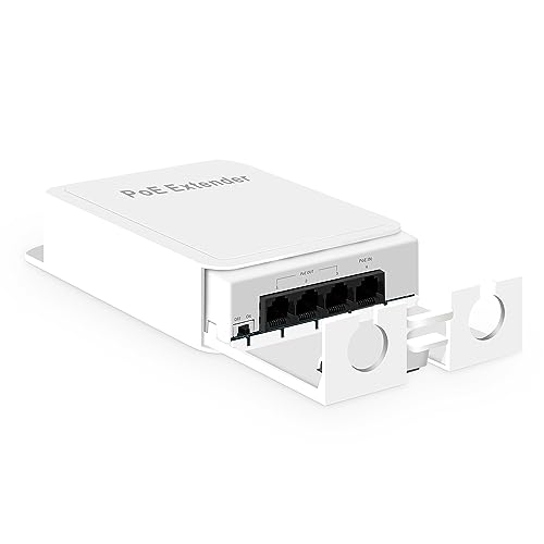 MokerLink Outdoor 4 Port PoE Extender, IEEE 802.3 af/at PoE Repeater, 10/100Mbps, 1 PoE in 3 PoE Out, Wall Mount Waterproof POE Passthrough Switch von MokerLink