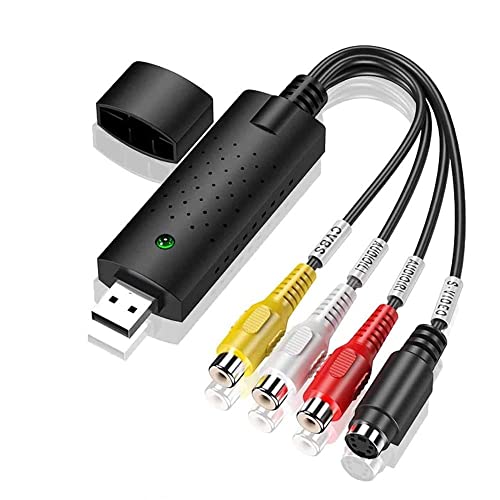 Audio Video Grabber USB 2.0, Plug&Play Audio Video Konverter, Videoadapter zur Bearbeitung, Hi8 VHS auf DVD Digitalisieren für Mac und Windows 10 with Scart/AV Konverter Adapter von Mokeum