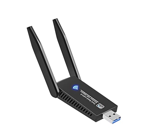 Mokeum USB WiFi Dongle 1300Mbps, WiFi-Adapter 802.11 AC Dual Band 5GHz/2, 4GHz schnell 3.0 High Gain 5dBi mit doppelter Antenne Netzwerkadapter für PC Desktop Laptop Unterstützt Windows Mac und Linux Mokeum USB WiFi Dongle 1300Mbps, WiFi-Adapter 802.11 AC Dual Band 5GHz/2, 4GHz schnell 3.0 High Gain 5dBi mit doppelter Antenne Netzwerkadapter für PC Desktop Laptop Unterstützt Windows Mac und Linux von Mokeum