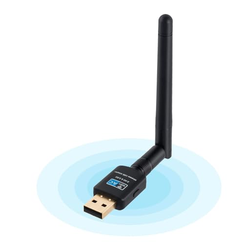 USB WiFi Adapter, 600Mbps, WiFi Adapter Dual Band 2.4G/150Mbps + 5G/433Mbps) 802.11 N/g/b/a/AC mit WPS Secure Tech für Windows 10/8.1/8/7/XP/Vista Mac OS von Mokeum