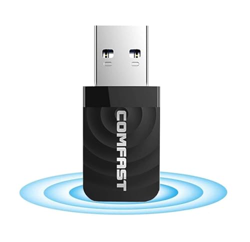 USB-WiFi-Adapter, WiFi-Dongle, USB3.0, 1300 Mbps, Dual-Band 2,4 GHz, 5 GHz, Mini-USB-Adapter, WLAN, kabelloses Netzwerk für PC, Desktop-Laptop, Unterstützung Windows XP/7/8/8.1/10 MacOS 10.9-10.14 von Mokeum