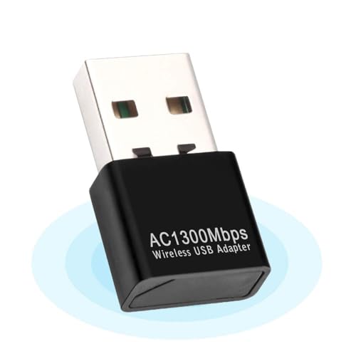 USB WiFi Dongle 1300Mbps,WiFi-Adapter USB 802.11 AC Dual Band 5GHz/2,4GHz schnell USB 3.0 High Gain 5dBi mit doppelter Antenne Netzwerkadapter für PC Desktop Laptop Unterstützt Windows Mac und Linux von Mokeum