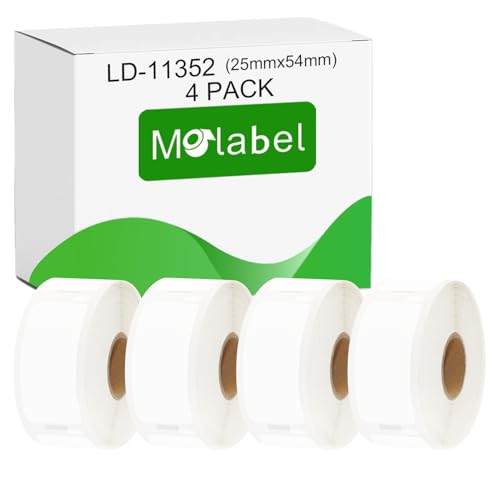 Molabel 11352 4pack 25 x 54 mm Compatible for DYMO S0722520 Dymo LabelWriter 310, LabelWriter 320, LabelWriter 330 Series, LabelWriter 400, LabelWriter 400 Turbo, LabelWriter 450 Series Molabel 11352 4pack 25 x 54 mm Compatible for DYMO S0722520 Dymo LabelWriter 310, LabelWriter 320, LabelWriter 330 Series, LabelWriter 400, LabelWriter 400 Turbo, LabelWriter 450 Series von Molabel