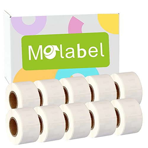 Molabel 99010 10-Pack(28 x 89 mm) Compatible with Dymo Labelwriter 4XL 450 400 330 320 310 SLP120 200 220 240 400 450 von Molabel