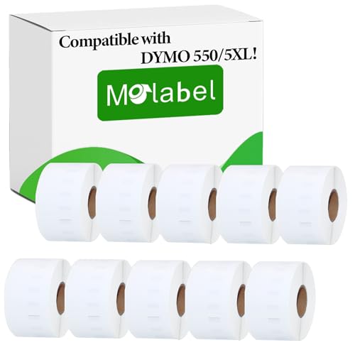 Molabel Großes Adressetikett - 10 Rollen für Dymo S0722400 99012-36mm x 89mm Kompatibel mit Dymo LabelWriter 550 Druckern - 260 Etiketten pro Rolle von Molabel