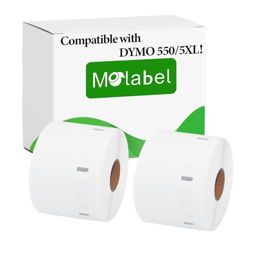 Molabel Mehrzwecketiketten - 2 Rollen für Dymo S0722540 11354-57mm x 32mm Kompatibel mit Dymo LabelWriter 550 Druckern - 1000 Etiketten pro Rolle von Molabel