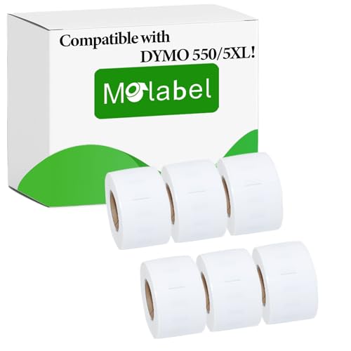 Molabel Standard Adressetiketten - 6 Rollen für Dymo S0722370 99010-28mm x 89mm Kompatibel mit Dymo LabelWriter 550 Druckern - 130 Etiketten pro Rolle. von Molabel