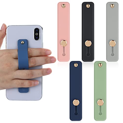 Molain Handyschlaufen-Fingerhalter, 5 Stück Telefongriffhalter Finger-Handy-Griff Silikon-Handy-Fingerriemen Teleskopischer Handyhalter für alle Smartphones(5 Farben) von Molain