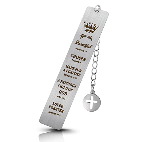 Molain Inspirierende Lesezeichen, Edelstahl Bibelvers Lesezeichen motivierende Metall Lesezeichen mit Kreuz Personalisierte Lesezeichen für Buchliebhaber Lehrer Studenten Schule Heimbürobedarf Molain Inspirierende Lesezeichen, Edelstahl Bibelvers Lesezeichen motivierende Metall Lesezeichen mit Kreuz Personalisierte Lesezeichen für Buchliebhaber Lehrer Studenten Schule Heimbürobedarf von Molain