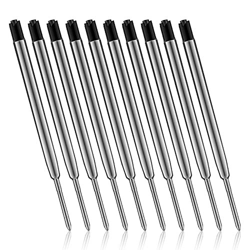 Molain Kugelschreiberminen aus schwarzem Metall, 1 mm mittlere Spitze, schwarze Tinte, glattes Schreiben, ideal für Schule und Büro, 10 Stück Molain Kugelschreiberminen aus schwarzem Metall, 1 mm mittlere Spitze, schwarze Tinte, glattes Schreiben, ideal für Schule und Büro, 10 Stück von Molain