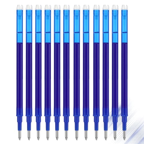 Molain Radierbare Ersatzminen, 12pcs 0,7mm Ersatzmine, Tintenroller Radierbar Austauschbare Tintenroller Mine, Ersatzminen für Radierbare Kugelschreiber für Bürobedarf Schulsachen Studenten (Blau) von Molain