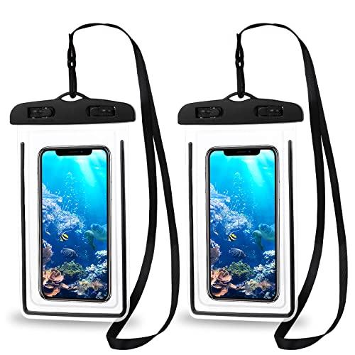 Molain wasserdichte Hülle 2er Pack Universelle wasserdichte Handytasche wasserdichte Handy Trockentasche Kompatibel Handytasche für Outdoor Wassersport Bootfahren Wandern Kajakfahren Angeln Schwarz von Molain