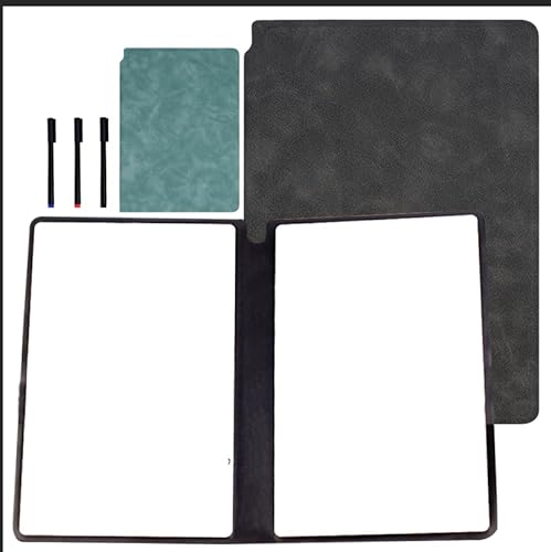 2 Stück Magnetisches Klein Whiteboard: A5 24 x 16.5cm Tragbar White board mit Ständer Notizbuch Tafel Abwischbar Whiteboard mit 6 Whiteboard Stifte 2 Whiteboard Schwamm und 2 Whiteboard Tuch von Molbory