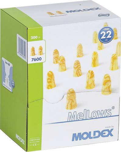 Moldex 760001 MelLows Gehörschutzstöpsel 22 dB einweg EN 352-2 200 Paar von Moldex