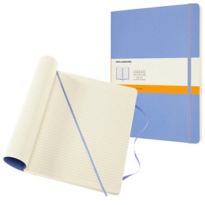 MOLESKINE Notizbuch Classic Collection flexibler Einband ca. DIN A4 liniert, hortensienblau Softcover 192 Seiten von Moleskine