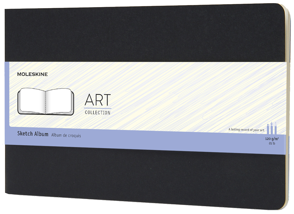 MOLESKINE Skizzenalbum, L/A5, 120g/qm, Karton, schwarz MOLESKINE Skizzenalbum, L/A5, 120g/qm, Karton, schwarz von Moleskine