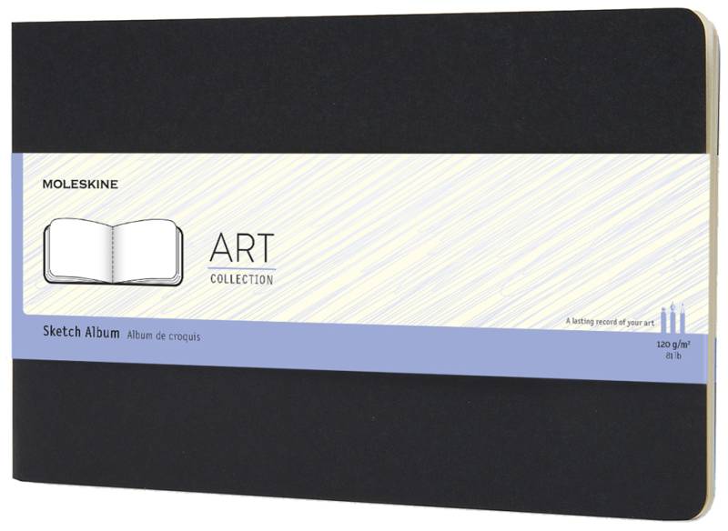 MOLESKINE Skizzenalbum, L/A5, 120g/qm, Karton, schwarz von Moleskine