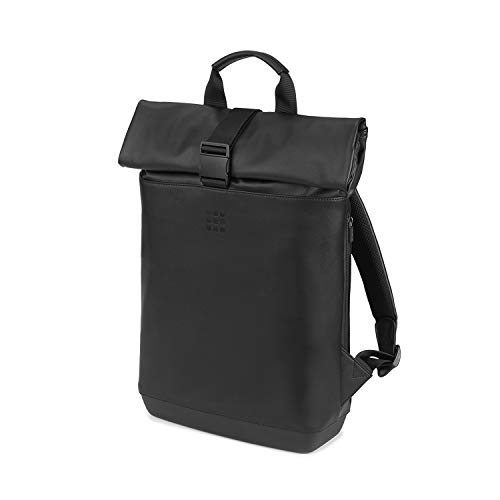 Moleskine (Klassischer Rolltop Allzweckrucksack, PC-Rucksack kompatibel mit Tablet, Laptop, Notebook, iPad, Computer bis 15'', Größe 40 x 32 x 12 cm) Schwarz von Moleskine