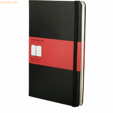 Moleskine Adressbuch Large A5 liniert mit Register Hardcover schwarz von Moleskine