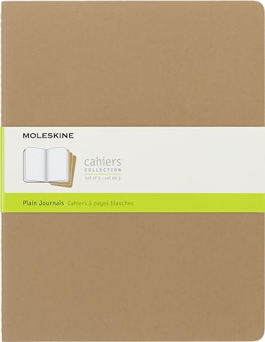 Moleskine Cahier, Notizhefte, 3er Set, packpapierbraun, XXLarge von Moleskine