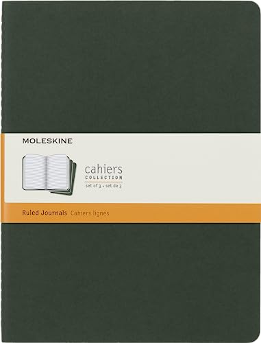 Moleskine - Cahier Journal - Set mit 3 Notizbüchern mit linierten Seiten - Kartonumschlag und sichtbaren Baumwollstichen - Myrtefarbe - Sehr großes Format 19 x 25 cm - 120 Seiten. Moleskine - Cahier Journal - Set mit 3 Notizbüchern mit linierten Seiten - Kartonumschlag und sichtbaren Baumwollstichen - Myrtefarbe - Sehr großes Format 19 x 25 cm - 120 Seiten. von Moleskine
