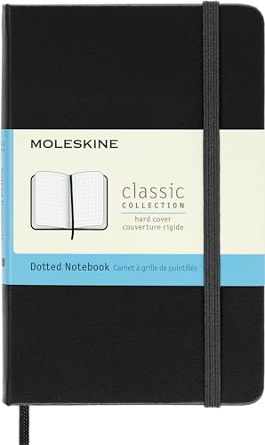 Moleskine Classic Dotted Paper Notebook, Hard Cover and Elastic Closure Journal, Color Black, Size Pocket 9 x 14 cm, 192 Pages von Moleskine