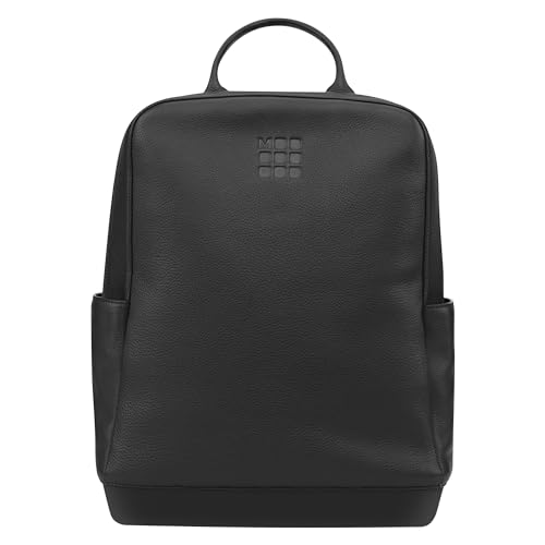 Moleskine Classic Leder-Rucksack, Rucksack für PC und Tablet geeignet, iPad bis zu 15 Zoll, Abmessungen 32 x 42 x 11 cm, Schwarz von Moleskine