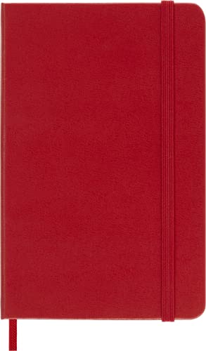 Moleskine Classic Notebook, Notizbuch mit weißen Seiten, Hardcover und elastischem Verschluss, Pocket-Format 9 x 14 cm, Scharlachrote Farbe, 192 Seiten von Moleskine