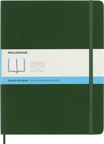 Moleskine Classic Notizbuch, punktiertes Papier, weicher Einband und Gummibandverschluss, XL-Format 19 x 25 cm, Farbe Schwarz, 192 Seiten von Moleskine